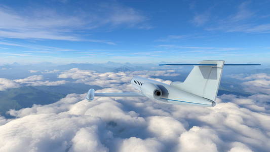 飞机的三维CG渲染。