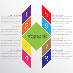 用于详细报告的矢量信息模板。 所有8个主题。