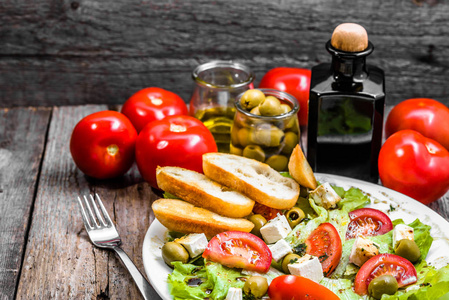 希腊沙拉, 蔬菜沙拉, 健康饮食, 素食概念