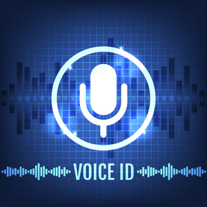 语音识别技术图标和未来背景照片