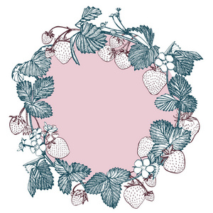 手绘卡通草莓底纹元素图片