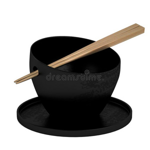碗和筷子的三维渲染