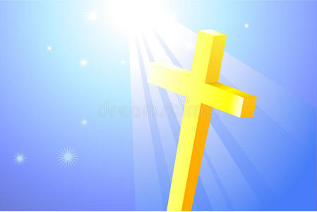 明亮背景下的宗教十字架