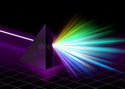 彩色光谱背景下的金字塔