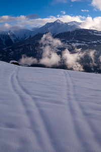 滑雪道，瑞士阿尔卑斯山