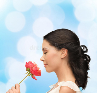 闻花美女图片