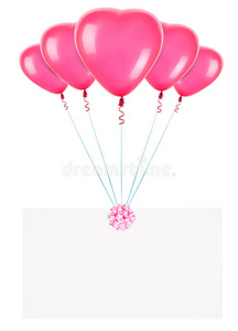 带有情人节气球的节日横幅