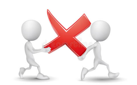 两个人打了个不合格的标记图片