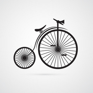 抽象向量旧，老式自行车，自行车