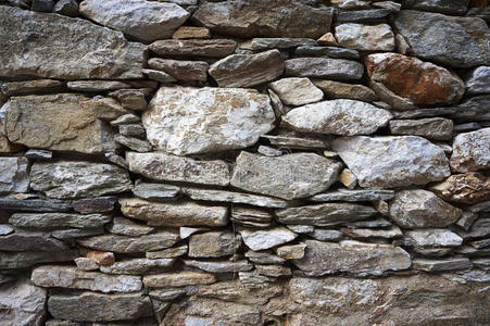 收缩,旧石墙照片