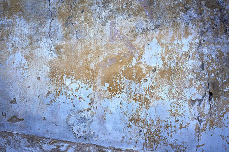 建筑，旧的开裂的油漆墙