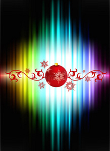 抽象光谱背景下的圣诞装饰