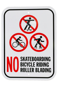 禁止滑板自行车骑行轮滑标志图片