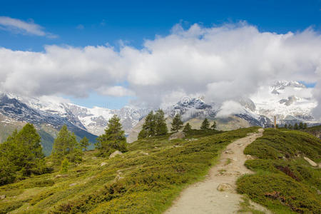 瑞士阿尔卑斯山的美景