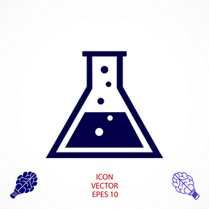实验室玻璃图标矢量插图
