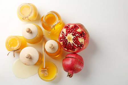 芳香蜂蜜和果子