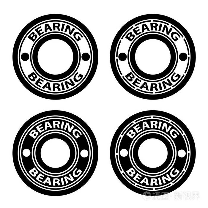 径向球轴承黑色符号矢量