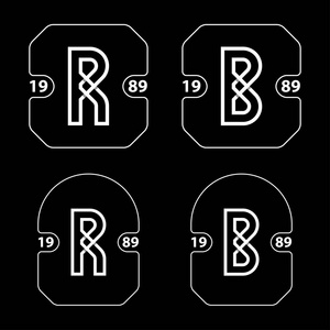 R 和 B 简单字母徽章向量