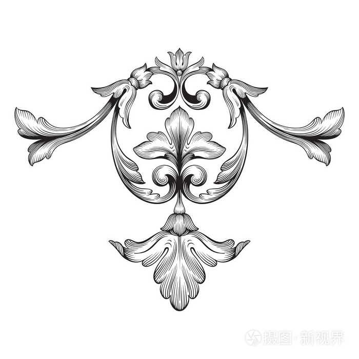 古典的巴洛克装饰矢量