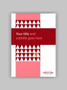 年度报告与红色几何数字, 三角形。书籍封面