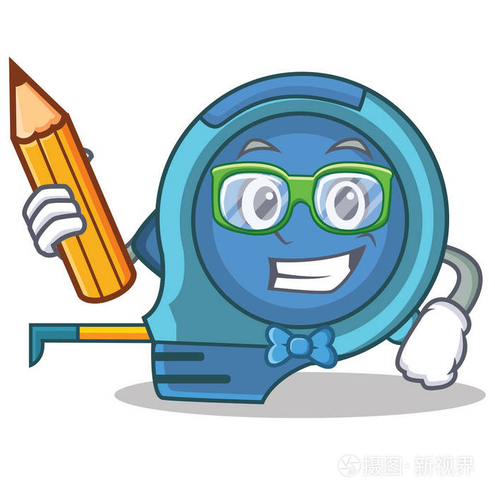 学生磁带测量字符卡通