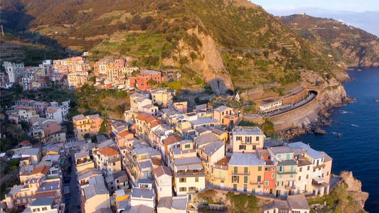 Manarola 鸟瞰图, 五土地, 意大利