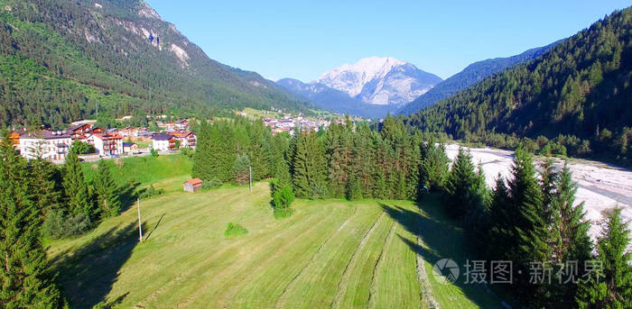 高山 alpin 风景, 鸟瞰图