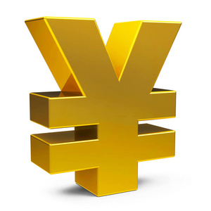 日元黄金黄金日元符号照片