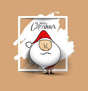 圣诞背景卡通可爱的圣诞老人隔离白色 ba