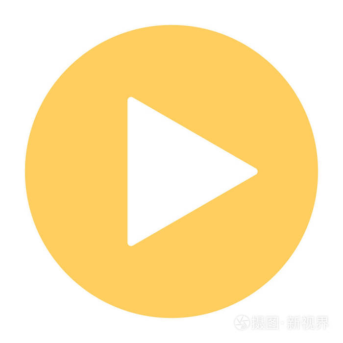 播放按钮剪影图标.矢量插图