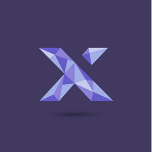 多边形x字母标志矢量插图设计照片