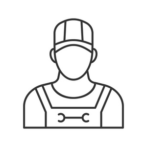 细线插图. 卫生技术员. 轮廓符号. 矢量孤立轮廓图照片