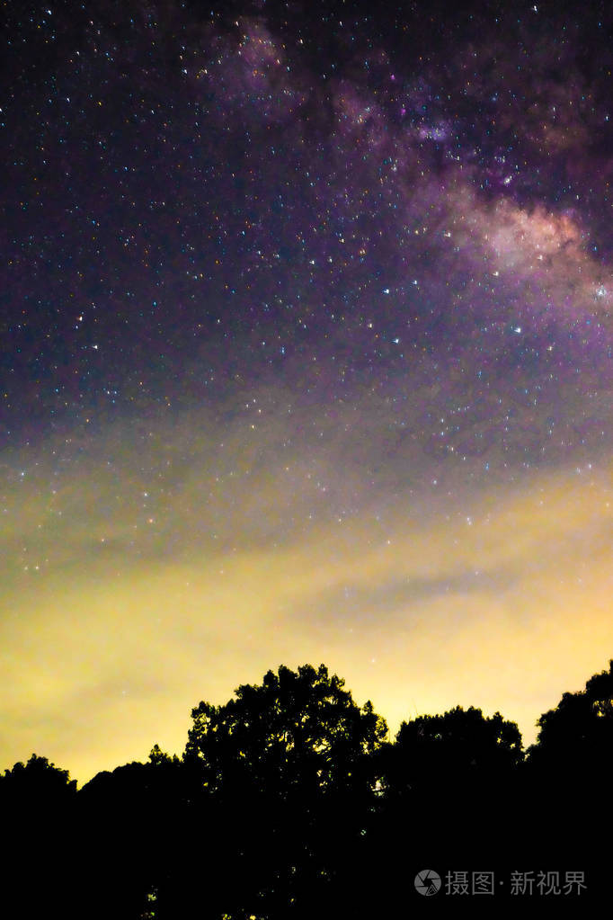 银河系星云之夜摄影
