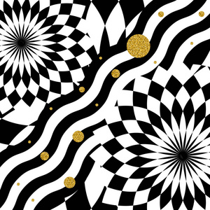 黑白铅笔作为对立色彩对比的概念想象对比黑白抽象正方形运动设计.