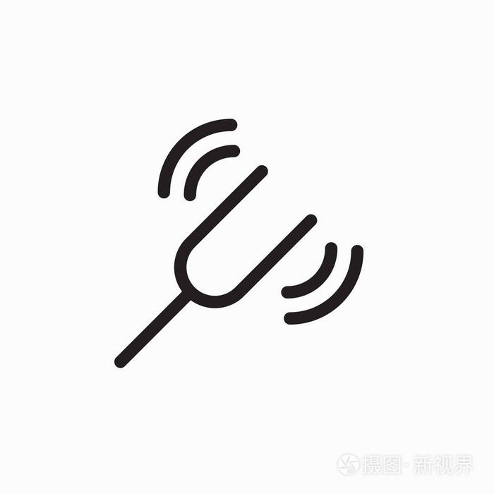 音叉图标与声波图像插画-正版商用图片10cg44-摄图新视界
