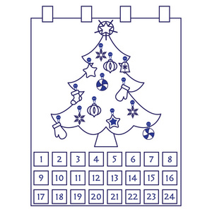 圣诞节来临日历 圣诞树装饰 明星