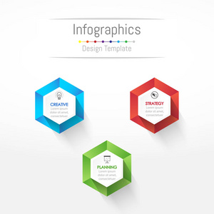 您的业务数据与 3 选项 零件 步骤 时间线或过程的信息图表设计元素。矢量图