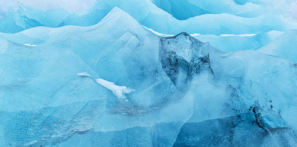 冰川冰的纹理在特写细节