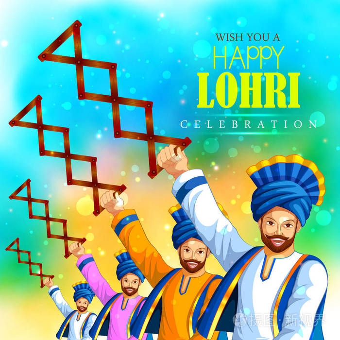 印度旁遮普 Lohri 节日快乐