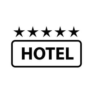 酒店标志图标矢量现代和简单的矢量平面图图标的形式与文字酒店的标志