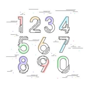 十个数字集合,从零到九个数字平面设计照片
