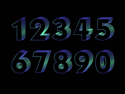 数字九十个数字集合,从零到九个数字平面设计照片