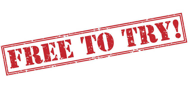 免费尝试白色背景上的红色邮票图片