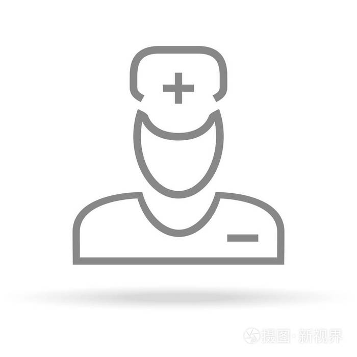 医生医疗护理图标在白色背景的时髦细线样式隔离医学符号为您的设计