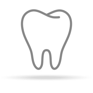 人牙, 口腔医学图标在白色背景的时髦细线风格隔离。医学符号为您的设计, 应用, 徽标, 用户界面。矢量插图