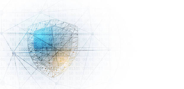 网络安全和信息或网保护。未来技术盾
