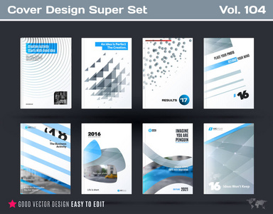 商业矢量模板, 小册子, 摘要年报, 封面设计集