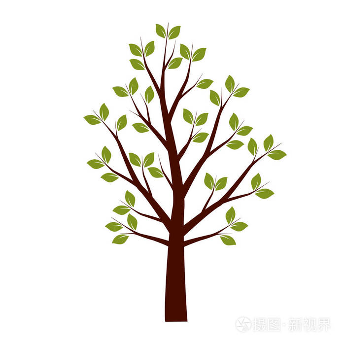 春天树矢量图