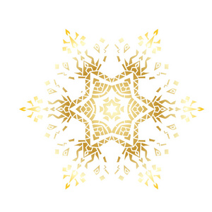 金色的雪花为冬季庆典装饰圣诞节和新年贺卡