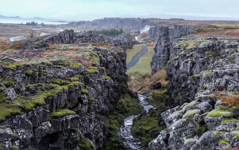 冰岛西南部 Thingvellir 国家公园山谷